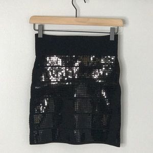 Arden B Black Sequin Pencil Skirt Size S
